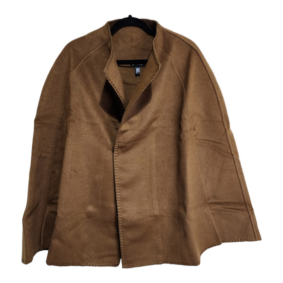 Bloomingdale's Exclusive Aqua Women's Lapel Collar Camel Tan Winter Cape - Picture 7 of 11